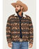 Image #1 - Wrangler Men's Southwestern Print Sherpa Lined Trucker Jacket, Brown, hi-res