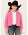 Image #1 - Wrangler Girls' Sherpa Snap Jacket , Pink, hi-res