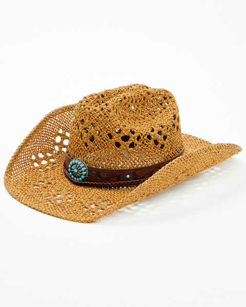 Shyanne Women's Lucy Straw Cowboy Hat , Brown, hi-res