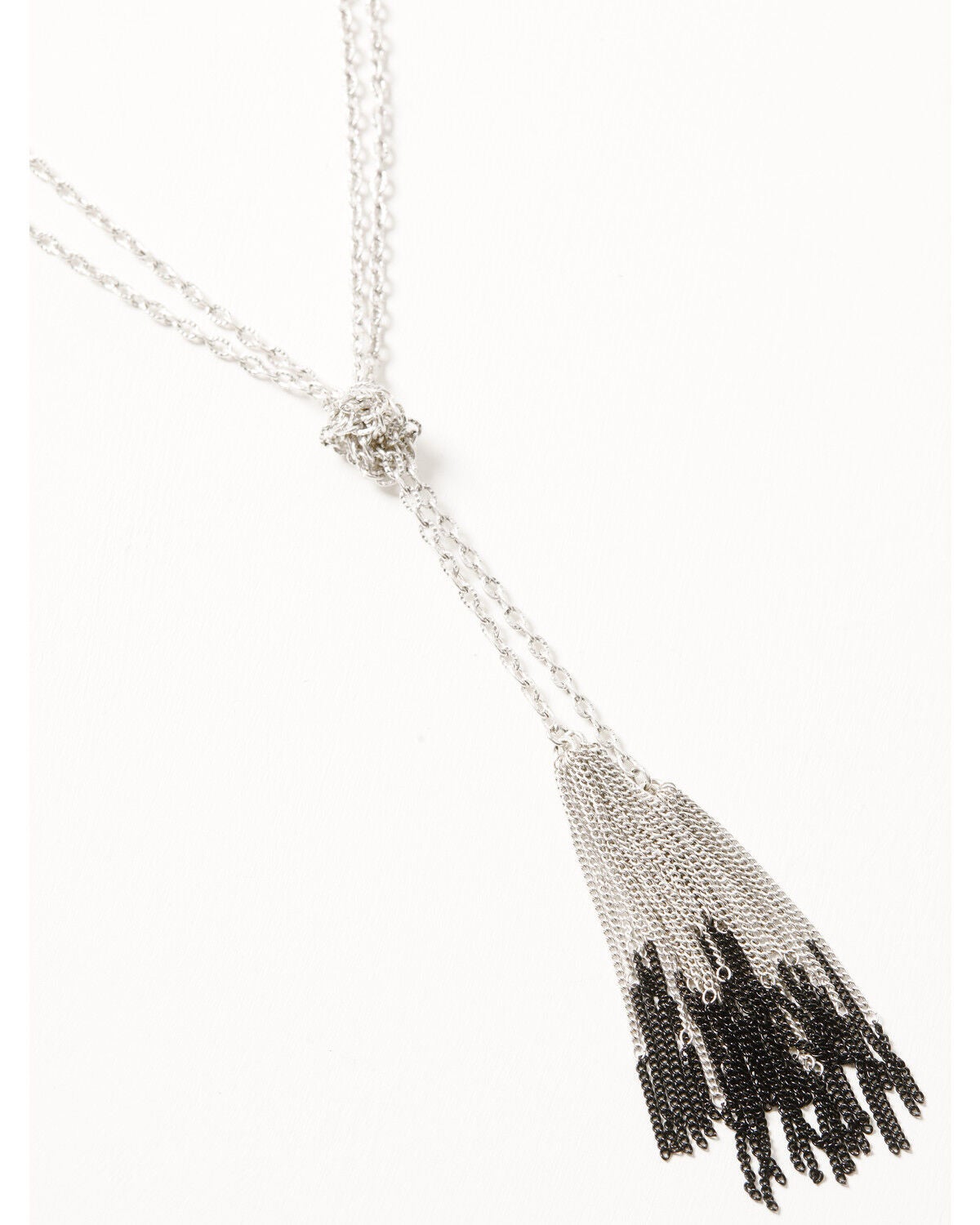 Image #2 - Lainey Wilson Women's Tassel Chain Lariat Necklace, Silver, hi-res