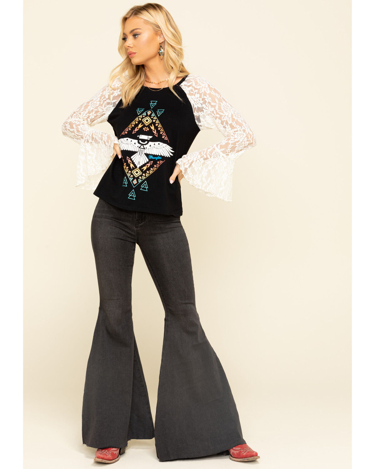Image #1 - Free People Women's High Rise Dark Wash Just Float On Flare Jeans, , hi-res