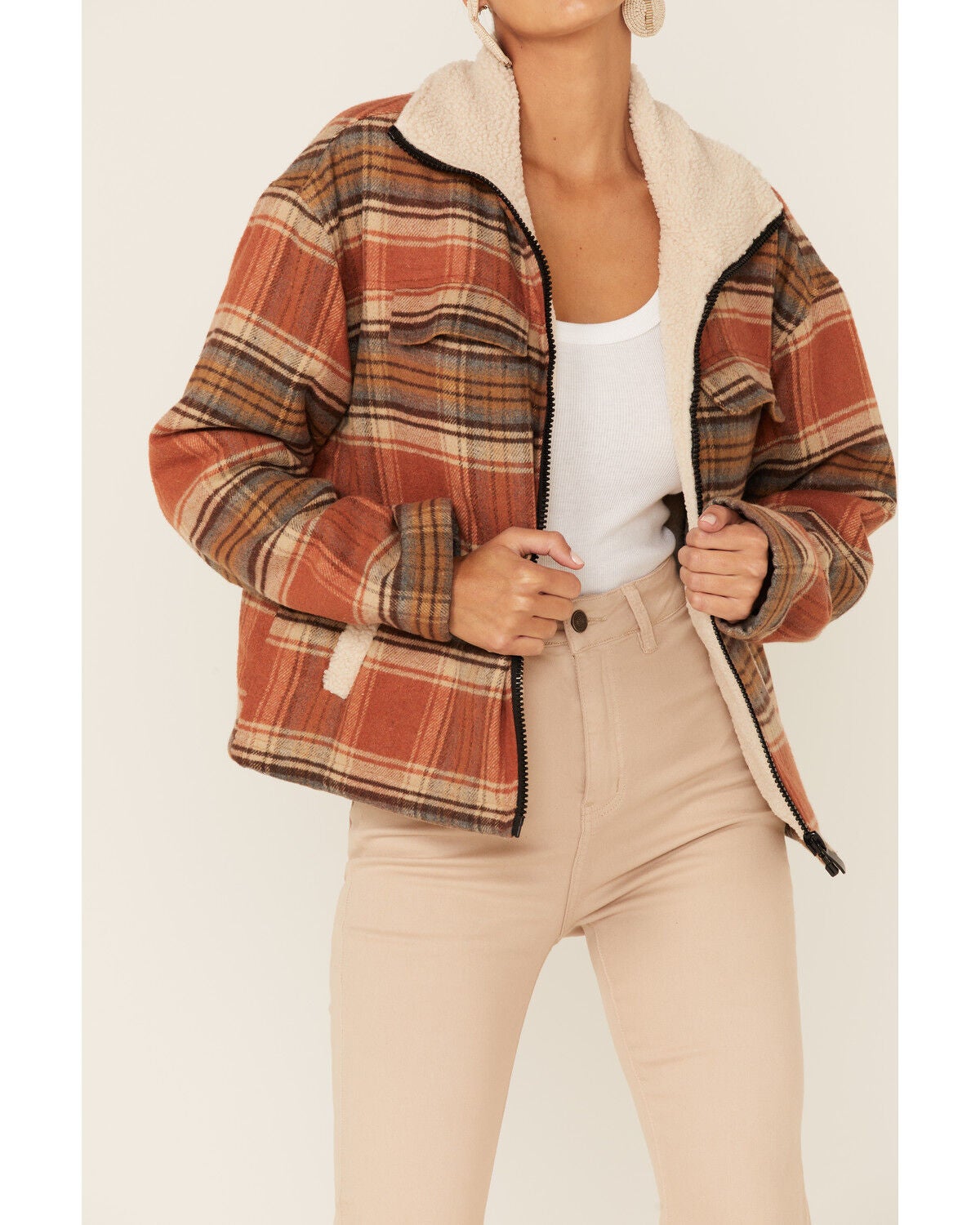 checked bomber jacket womens