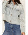By Together Women's Floral Embroidery & Eyelet Detailed Denim Jacket, Blue, hi-res