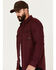 Image #2 - Brothers and Sons Men's Burley Long Sleeve Button-Down Flannel Shirt, Burgundy, hi-res