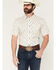 Image #1 - Cody James Men's Off Chute Floral Print Short Sleeve Button-Down Stretch Western Shirt, Cream, hi-res