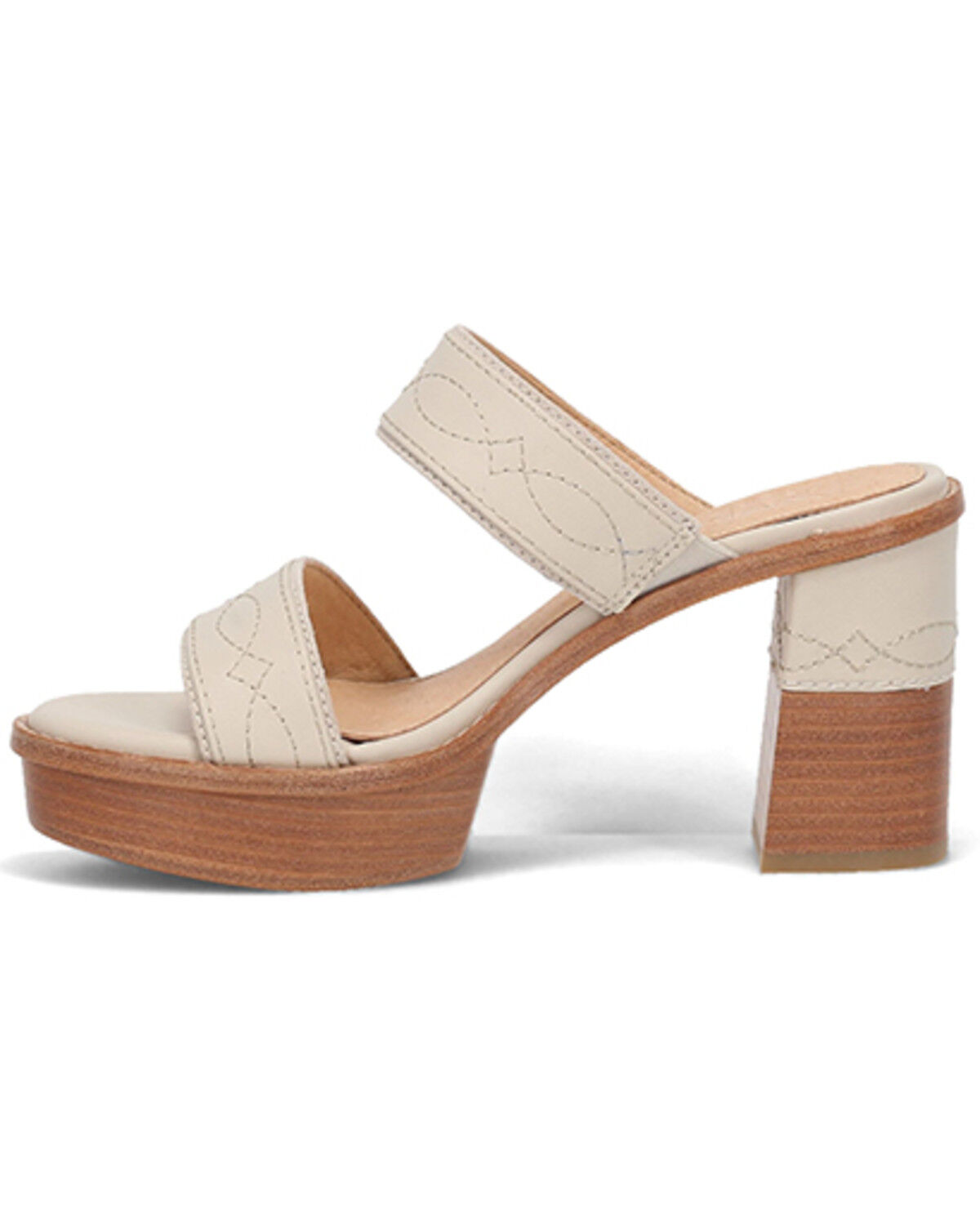 Image #3 - Frye Women's Pipa Woodstock 2 Band Platform Sandal, Ivory, hi-res