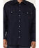 Image #3 - Forge Workwear Men's FR Solid Long Sleeve Snap Work Shirt, Navy, hi-res