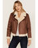 Image #3 - Idyllwind Women's Faux Leather & Shearling Jacket, Brown, hi-res