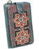 Montana West Women's Embroidered Collection Phone Wallet Crossbody Bag, Turquoise, hi-res