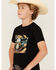 Image #2 - Rock & Roll Denim Boys' Steerhead Short Sleeve Graphic T-Shirt, Black, hi-res