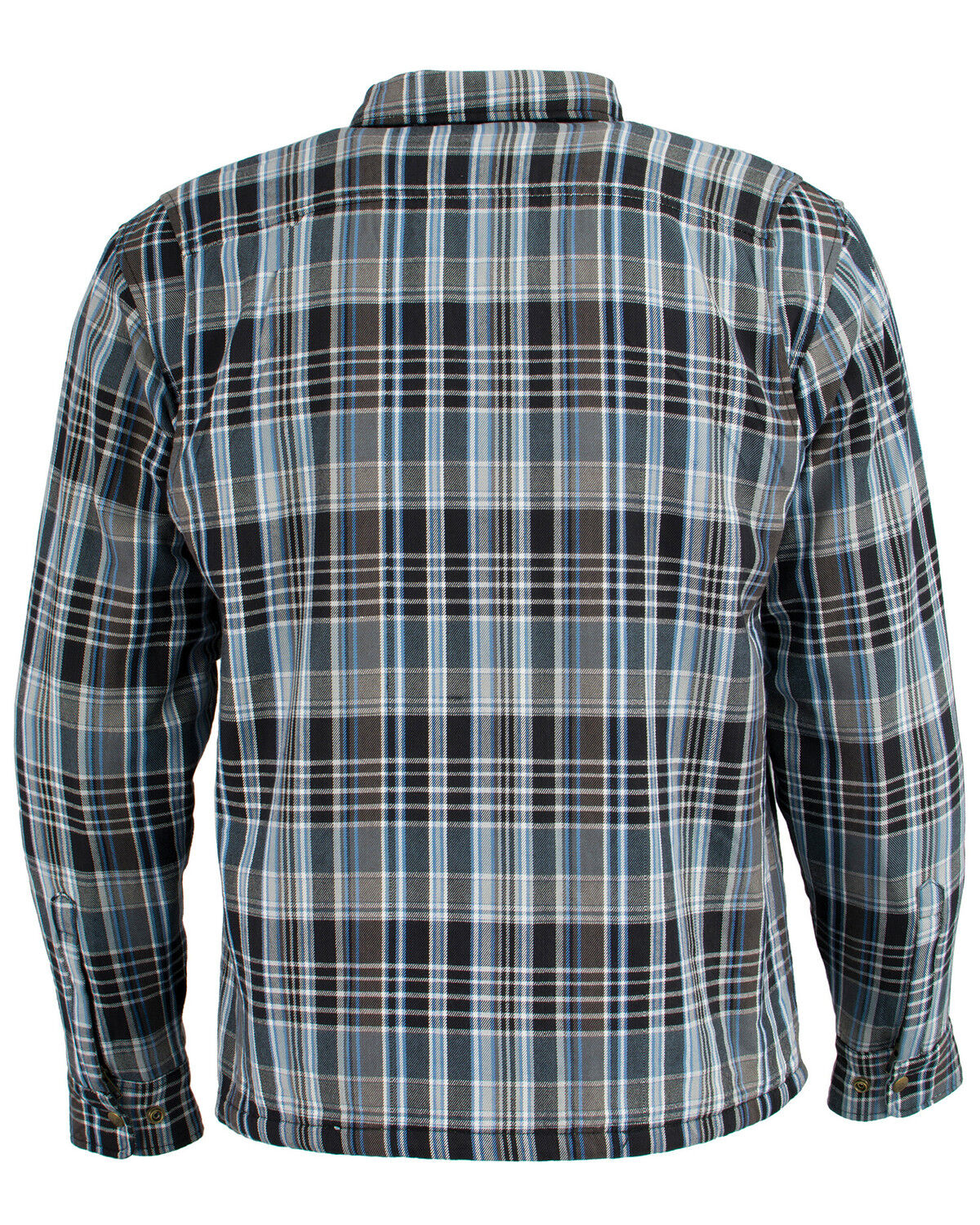 Image #3 - Milwaukee Performance Men's Aramid Flannel Biker Jacket - 3X, Black/blue, hi-res