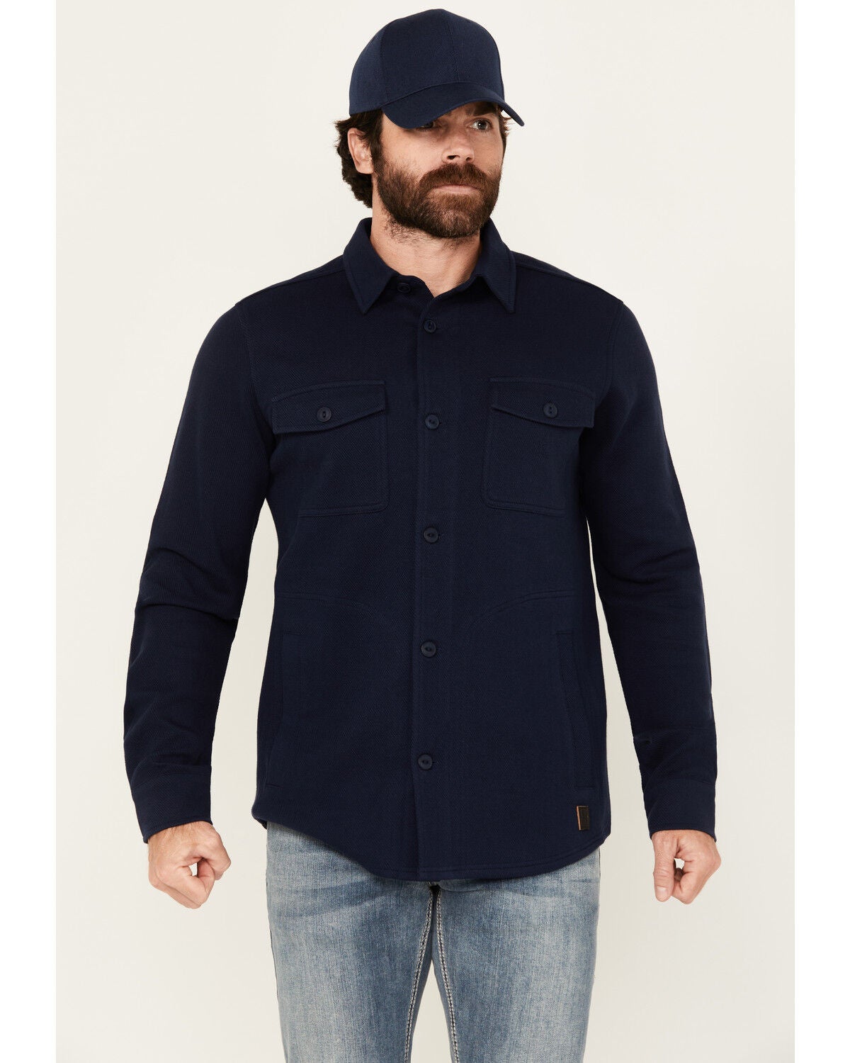Brothers and Sons Men's Wheeler Solid Long Sleeve Button-Down Western Shirt, Navy, hi-res