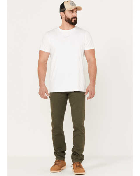 Image #1 - Brothers and Sons Men's Slim Straight Stretch Denim Jeans, Olive, hi-res