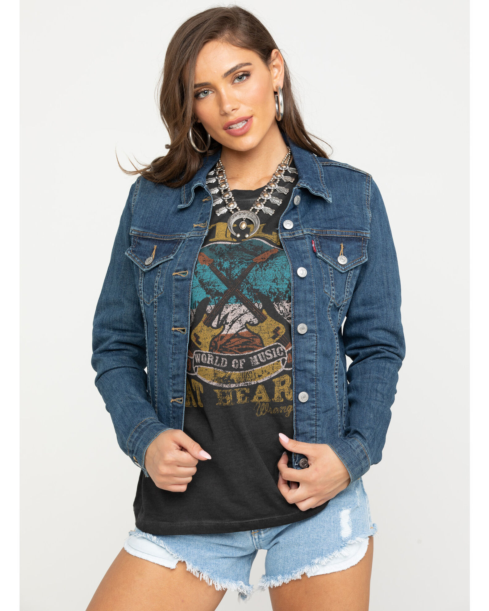 Levi s indigo celular denim jacket