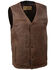 Image #1 - Milwaukee Leather Men's Gambler Concealed Carry Vintage Motorcycle Leather Vest - 4X, Brown, hi-res
