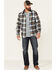 Pendleton Men's Trail Large Ombre Plaid Long Sleeve Button Down Western Shirt , Blue, hi-res