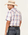 Image #4 - Cody James Men's Woodson Large Plaid Print Short Sleeve Snap Western Shirt, White, hi-res