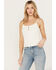 Cleo + Wolf Women's Rib Knit Henley Tank, Cream, hi-res