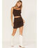Image #1 - Cleo + Wolf Women's Ribbed Sweater Knit Skirt, Chocolate, hi-res