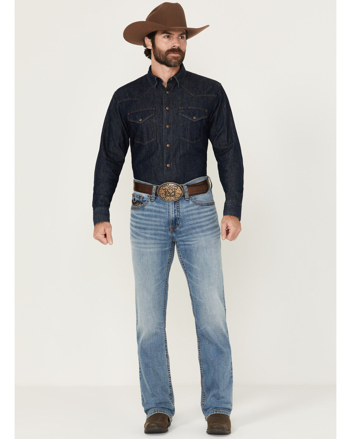 Image #1 - Cody James Men's Highland Wash Wyatt Slim Bootcut Stretch Denim Jeans, Light Wash, hi-res
