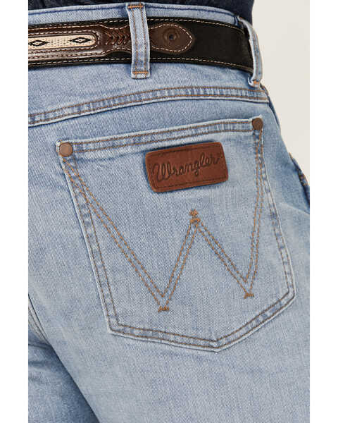 Image #4 - Wrangler Retro Men's Woodmere Light Wash Slim Bootcut Stretch Denim Jeans - Tall, Light Wash, hi-res