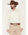 Image #1 - Wrangler Retro Men's Premium Micro Geo Print Long Sleeve Snap Western Shirt, Cream, hi-res