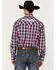 Image #4 - Wrangler Men's Logo Plaid Print Long Sleeve Snap Western Shirt, Purple, hi-res