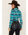 Image #4 - RANK 45® Women's Geo Stripe Print Long Sleeve Stretch Western Riding Shirt, Turquoise, hi-res