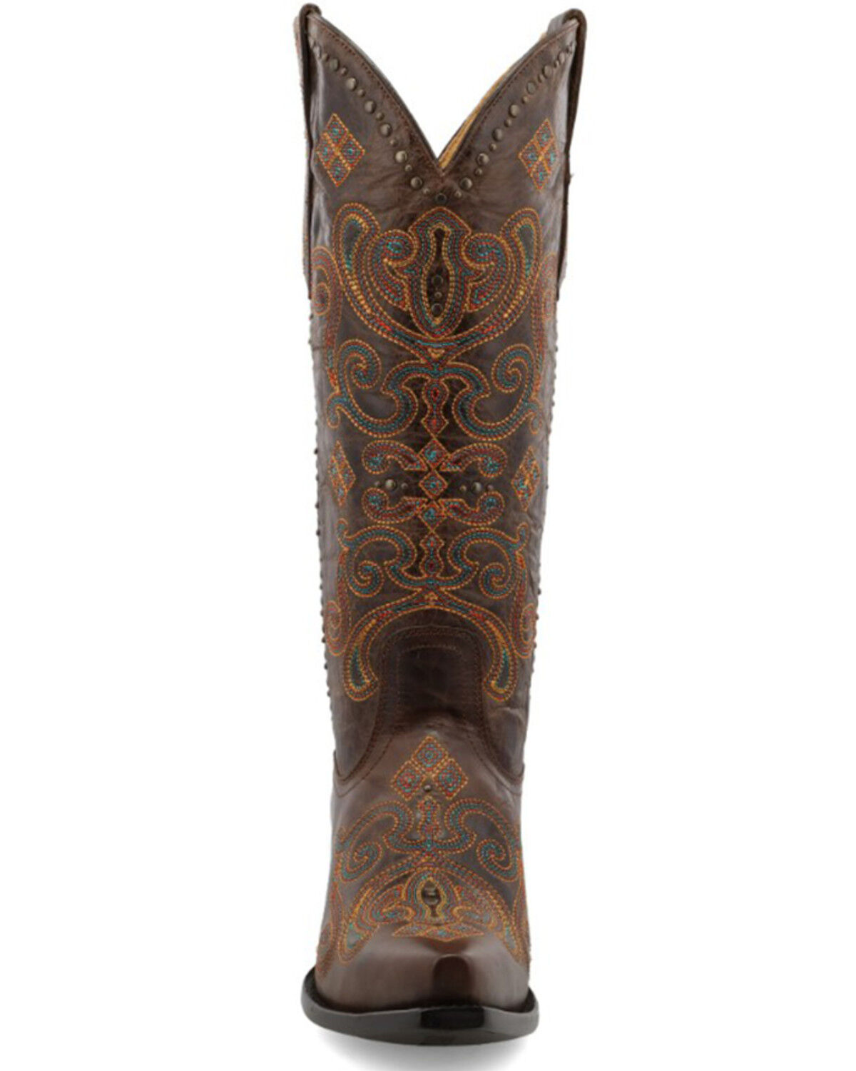 Image #4 - Black Star Women's Lockhart Embroidered Leather Western Boot - Snip Toe, Brown, hi-res