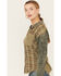 Image #2 - Mystree Women's Plaid Print Color Block Long Sleeve Button-Down Shirt, Green, hi-res