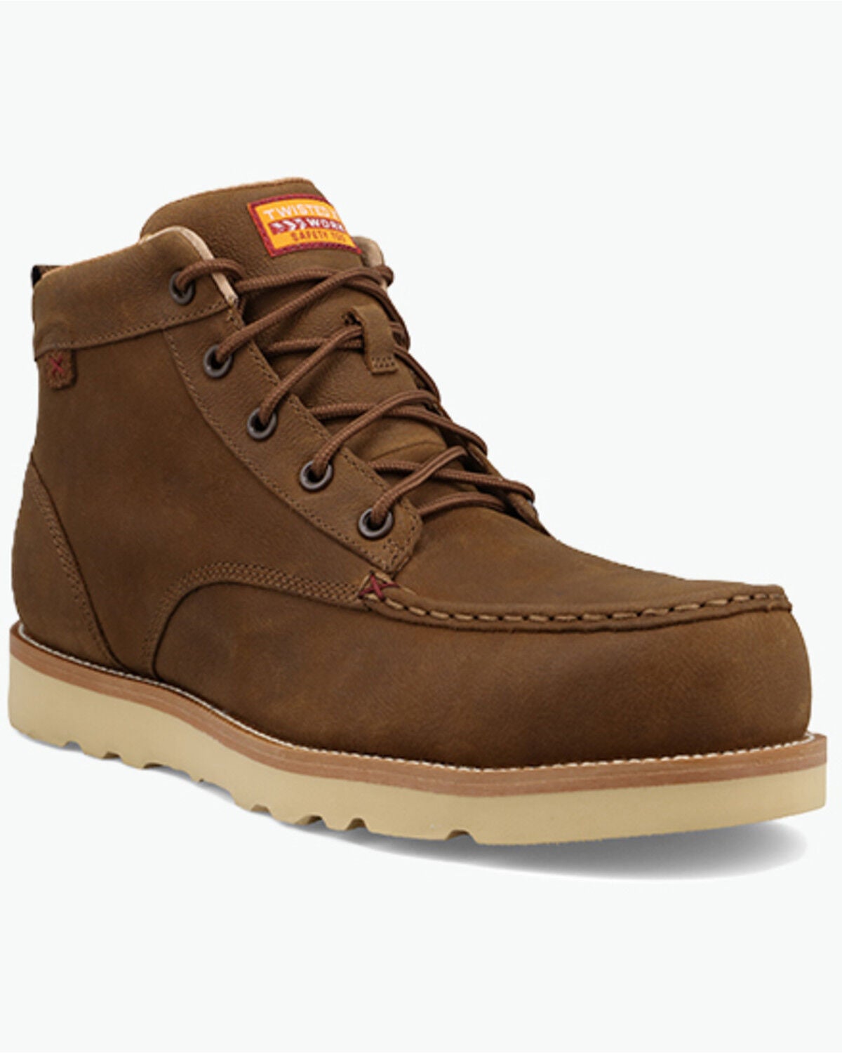 Twisted X Men's 6" Lace-Up Moc Work Boots - Composite Toe, Brown, hi-res