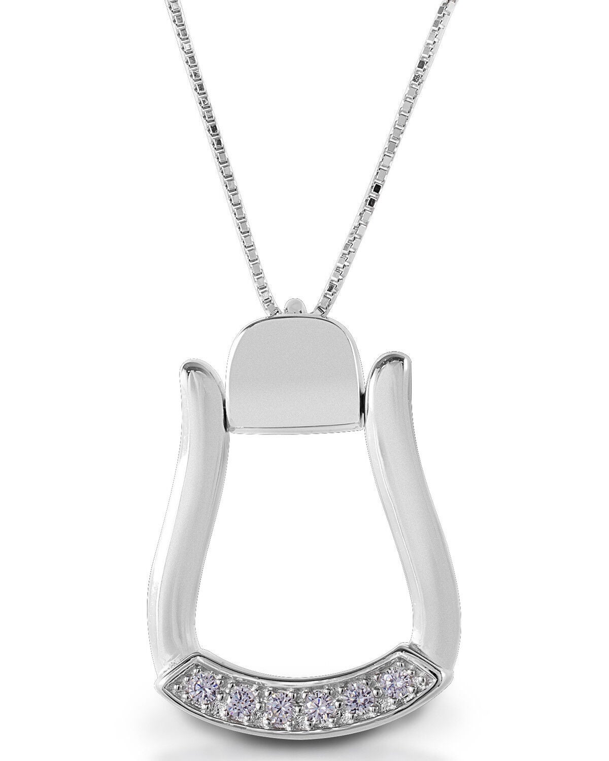 Kelly Herd Women's Large Stone Base Oxbow Stirrup Necklace, Silver, hi-res