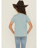 Image #4 - Shyanne Girls' Cowgirl Era Fringe Short Sleeve Graphic Tee, Aqua, hi-res
