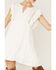 Molly Bracken Women's Solid Crochet Front Ruffle Sleeve Mini Dress, White, hi-res
