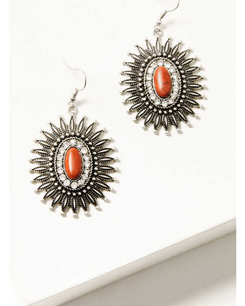 Image #1 - Shyanne Women's Canyon Sunset Red Stone Earrings, Silver, hi-res