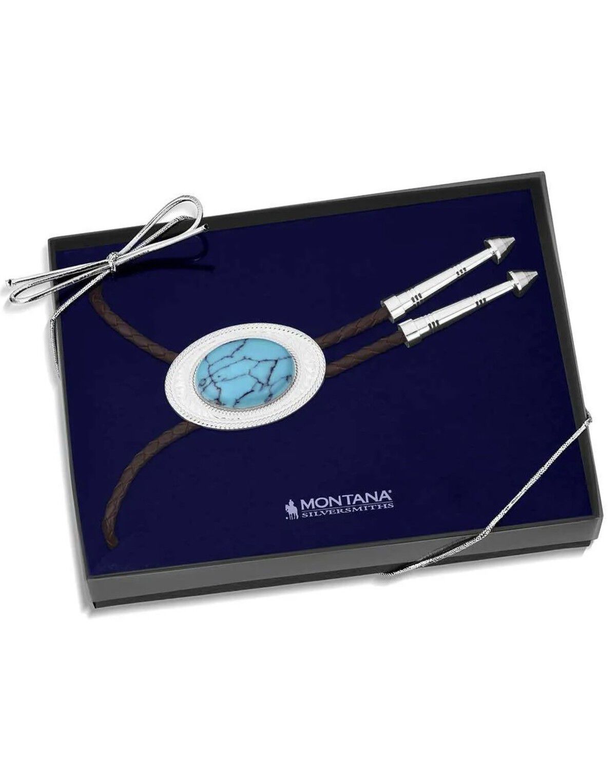 Image #4 - Montana Silversmiths Women's Outlaw Turquoise Bolo Tie, Silver, hi-res