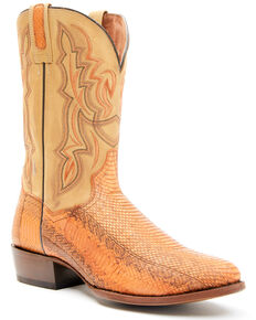 Dan Post Men's Exotic Snake Western Boots - Round Toe, Brown, hi-res