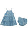 Image #1 - Wrangler Infant Girls' Bandana Print Denim Dress Set - 2 Piece, Blue, hi-res