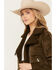 Image #2 - Cleo + Wolf Women's Faux Suede Moto Jacket, Olive, hi-res