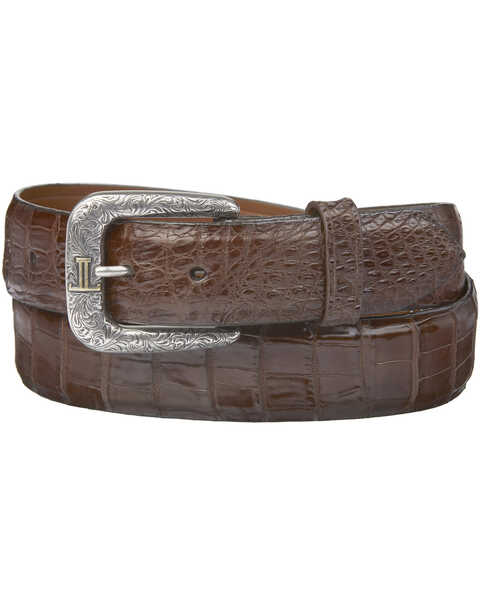 Image #1 - Lucchese Men's Sienna Caiman Ultra Belly Leather Belt, Sienna, hi-res