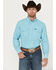 Image #1 - Wrangler Men's Solid Long Sleeve Button-Down Performance Western Shirt, Blue, hi-res