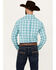 Image #4 - Ariat Men's Vincent Plaid Print Logo Long Sleeve Button-Down Western Shirt, Turquoise, hi-res