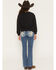 Image #1 - Miss Me Girls' Medium Wash Fleur de Lis Pocket Bootcut Denim Jeans, Medium Wash, hi-res