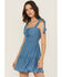 Image #2 - Ash & Violet Women's Solid Bow Strap Mini Dress, Blue, hi-res