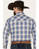 Ely Walker Men's Plaid Print Long Sleeve Pearl Snap Western Shirt - Tall, Blue, hi-res