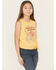 Image #2 - Buttercup Girls Keeping It Country Sleeveless Graphic Tank Top, Mustard, hi-res