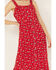 Image #3 - Cotton & Rye Women's Floral Sleeveless Button Down Midi Dress, Red, hi-res