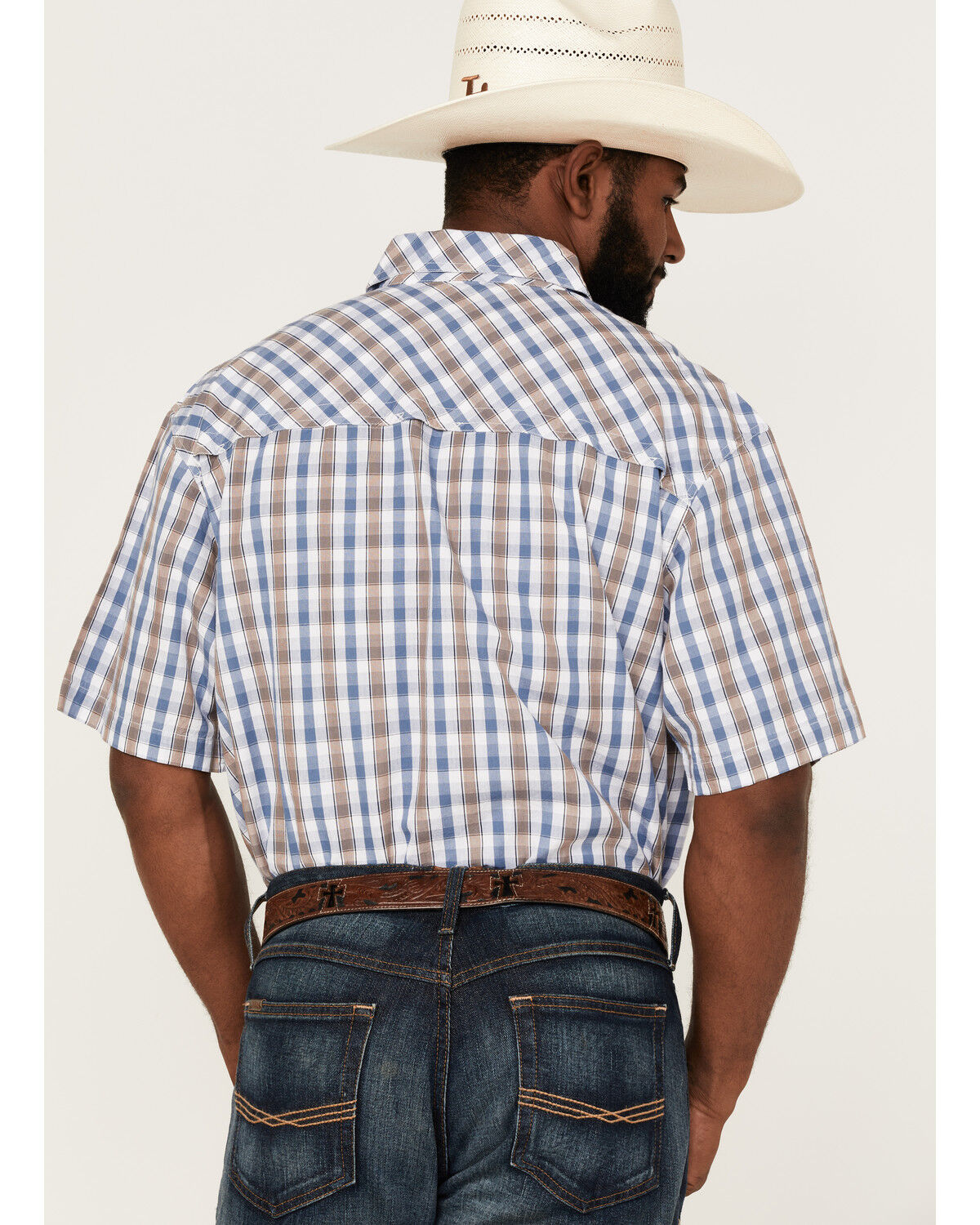 Image #4 - Resistol Men's Starke Small Plaid Short Sleeve Button Down Western Shirt, , hi-res