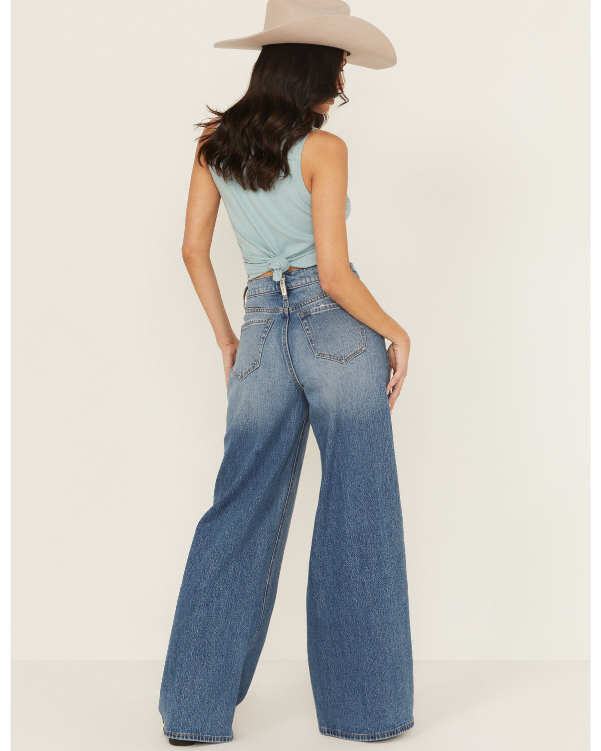 Image #3 - Ariat Women's Jazmine Medium Wash Ultra High Rise Wide Stretch Denim Jeans, Medium Wash, hi-res