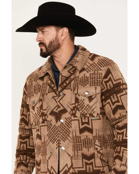 Image #2 - Powder River Outfitters by Panhandle Men's Commander Multicolor Snap Wool Jacket, Tan, hi-res
